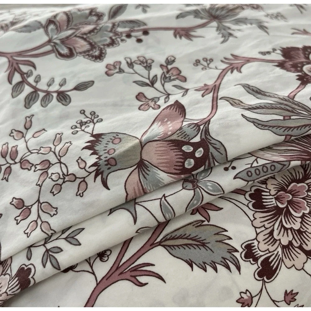 NEW IKEA Sprangort Queen Duvet Cover Floral 100% Cotton Pink Red White 2018 HTF